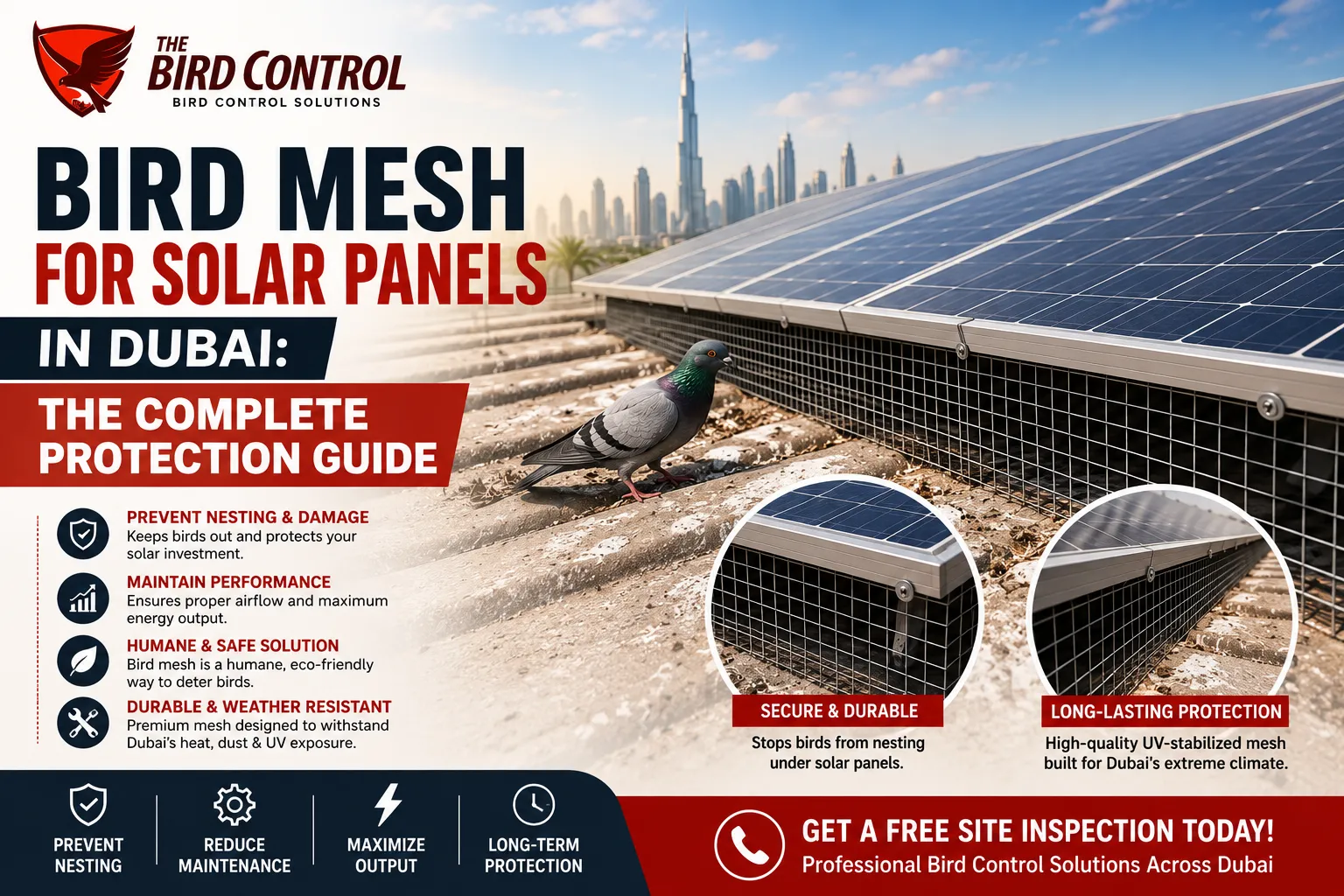 Bird Mesh for Solar Panels in Dubai: The Complete Protection Guide 1 You are currently viewing Bird Mesh for Solar Panels in Dubai: The Complete Protection Guide