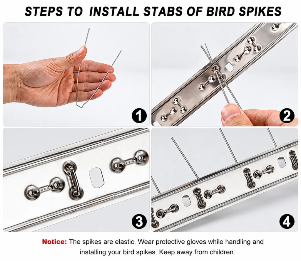 Bird Spikes for Warehouses: Complete Commercial Installation Guide 3 steps to install stabs
