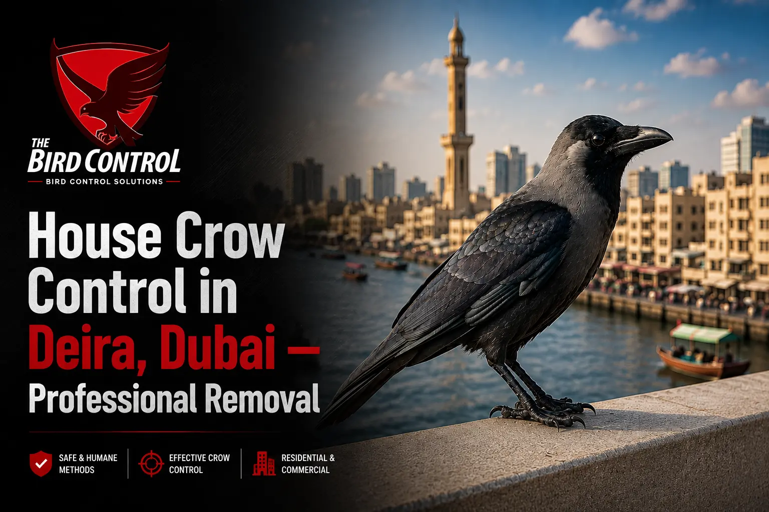 You are currently viewing House Crow Control in Deira, Dubai — Professional Removal & Prevention (2026 Guide)